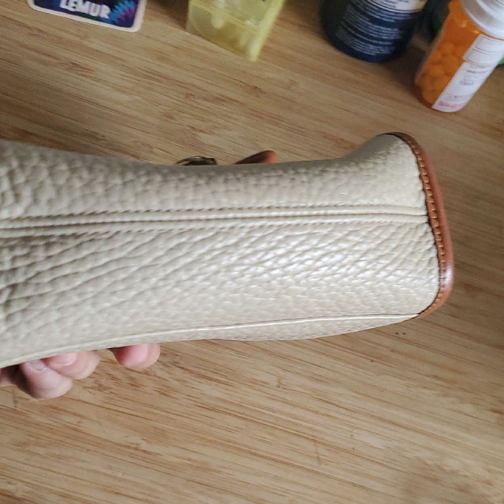 Dooney & Bourke Cream and Tan Leather Crossbody Mini Bag - Picture 12 of 13